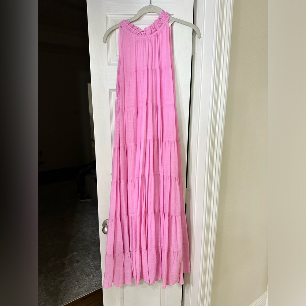 Pink High Neck Maxi